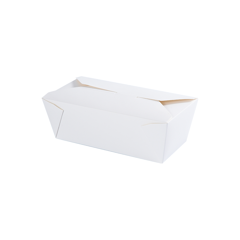 Boîte à emporter en papier PE/PLA blanc/imprimé, récipient alimentaire