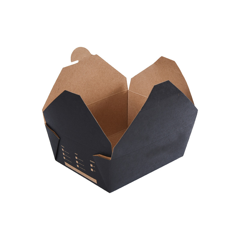 Récipient alimentaire noir de boîte à emporter de papier de catégorie comestible Récipient alimentaire noir de boîte à emporter de papier de catégorie comestible
