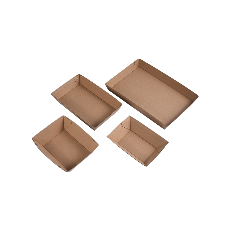 Plateaux alimentaires rectangulaires jetables en papier ondulé
