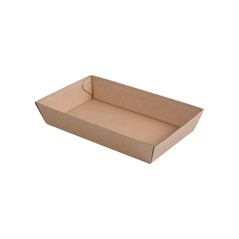 Plateaux alimentaires rectangulaires jetables en papier ondulé