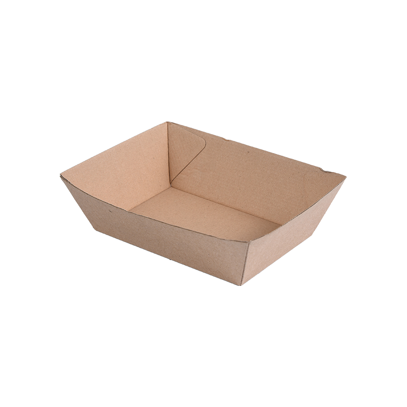 Plateaux alimentaires rectangulaires jetables en papier ondulé